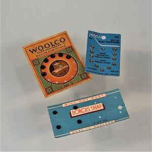 Vintage Lot of Snap Fasteners - Dorcas - Prym - Woolco - Black And Silver Color